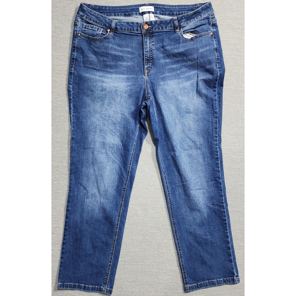 Lane Bryant Mid Rise Straight Leg Jeans Blue Flex‎ Magic Waistband Size 22